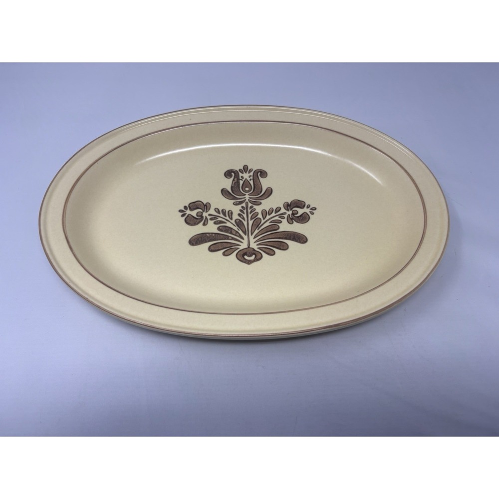 Vintage Pfaltzgraff Village Stoneware 14" Oval Serving Platter 6-16 USA Retro